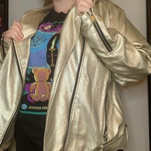 PLUS SIZE FAUX LEATHER JACKET